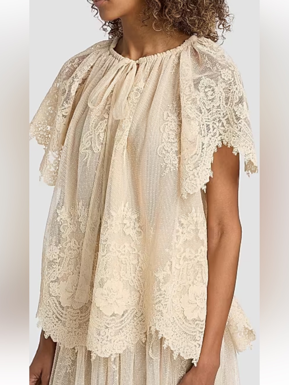 Zimmermann NWT Luna Lace Flutter Blouse Cream Ready to Wear 8